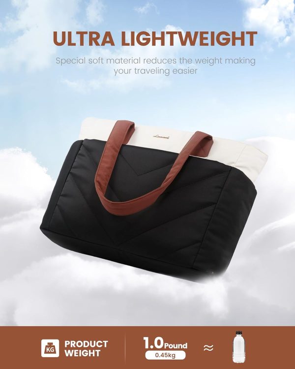 LOVEVOOK Tote Travel Bag for Women, Puffer Work Handbag with Zipper for Teacher Nurse, Quilted Laptop Shoulder Gym Bag Cute - Image 51
