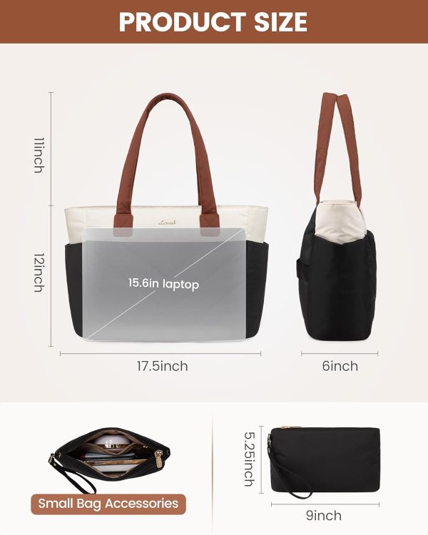 LOVEVOOK Tote Travel Bag for Women, Puffer Work Handbag with Zipper for Teacher Nurse, Quilted Laptop Shoulder Gym Bag Cute - Image 54